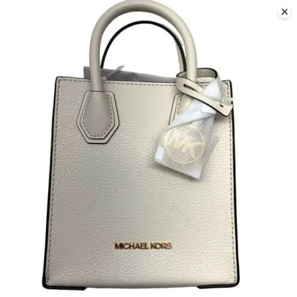 NWT - Michael Kors Mercer Extra-Small Pebbled Leather Crossbody Bag (Cream) - Picture 2 of 5